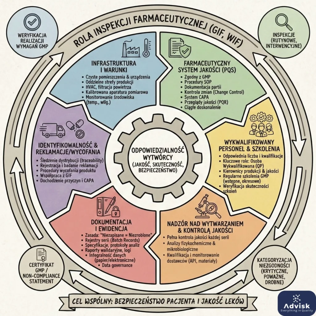 Dobra Praktyka Wytwarzania (GMP) w przemyśle farmaceutycznym – co to jest, podstawy, regulacje, substancje czynne i produkty lecznicze Untitled design Advisk